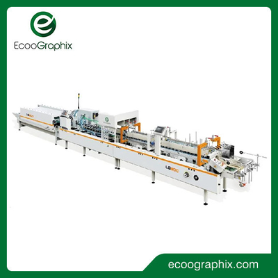 Ambalaj için Ecoographix Yüksek Hızlı Otomatik Karton Klasör Yapıştırma Makinesi